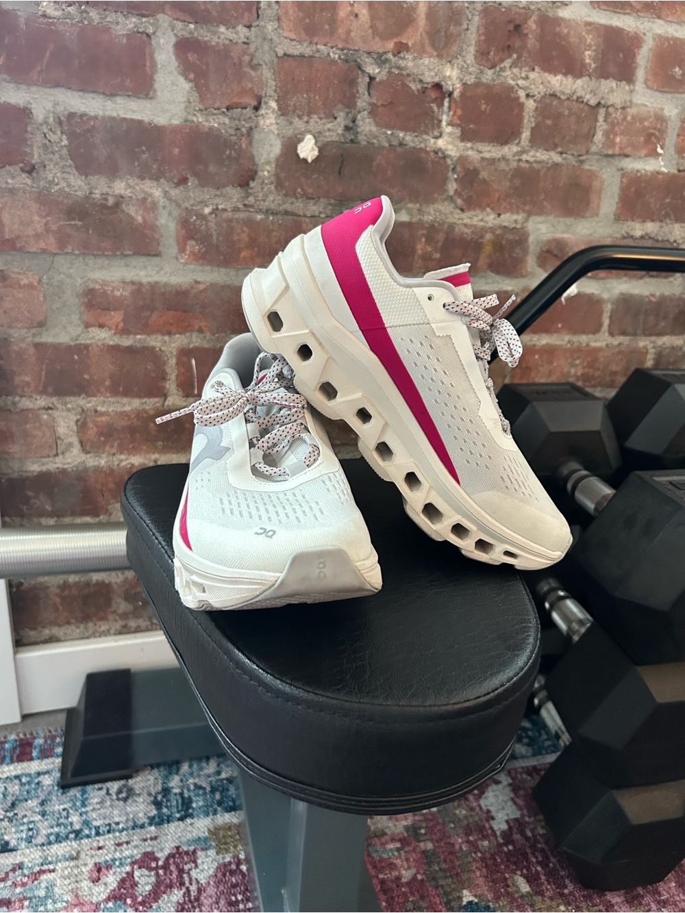 On Cloud Cloudmonster Running Women’s Lightweight White & Pink Running shoe